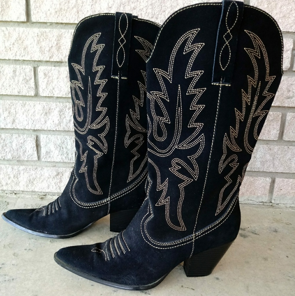 Wilson's Leather Suede Cowgirl Boots Size 8